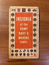 1943 WWII US Army Navy Marine Corps Insignia Chart American Express Brochure picture