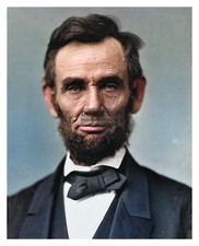 PRESIDENT ABRAHAM LINCOLN COLORIZED PORTRAIT 8X10 PHOTOGRAPH picture