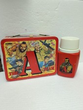 VTG 1983 The A-Team Metal Lunchbox with Thermos Set Mr. T Vintage NBC *Read * picture