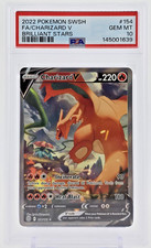 PSA 10 2022 CHARIZARD V POKEMON BRILLIANT STARS FULL ART RARE HOLO GEM MINT 154 picture