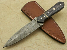 CUSTOM HAND MADE DAMASCUS STEEL DAGGER HUNTING CAMPING KNIFE - WOOD HANDLE picture