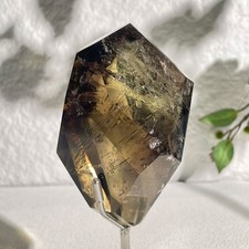 Natural Smoky Citrine Crystal Faceted Freeform Huge Rainbow Specimen W/ Stand picture