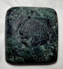 Vintage Mayan Carved Greenstone Plaque from Copan Honduras 4
