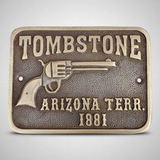 Tombstone Arizona Territory Solid Brass Plaque picture
