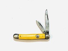 Vintage Imperial Prov. R.I. USA Yellow 2 Blade Pocket Knife  picture