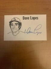 DAVE LOPES - BASEBALL - AUTOGRAPH SIGNED - INDEX CARD - AUTHENTIC- B6457 picture