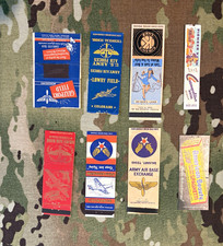 Vintage US Army Air Force Matchbook Cover Lot — 1942-44 USAAF Lot of 8 picture
