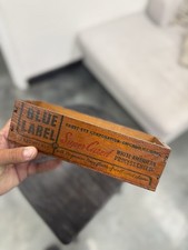 Antique Blue Label Super Creamed Cheese Wood Advertising Box Pabst-Ett picture
