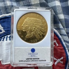 American Mint 1929 Indian Head Half Eagle Proof Gold Coin Replica 24k Plated picture