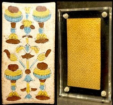 c1775 Woodblock 4 of Cups Antique Tarot Playing Cards Historic Marseille Single picture
