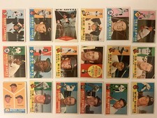 1960 Topps Baseball 18 card lot with Kubek, Win Savers most mid-grade picture