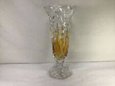 Z47 Vintage Antique Classic Circa 1940's Tall Widths Top Crystal Cut Vase picture