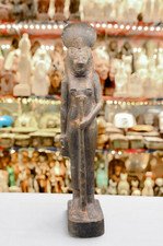 Genuine Black Granite Egyptian Sekhmet Statue Standing Pharaonic Made in Egypt picture