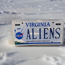 Exp Va Personalized Vanity License NASA ALIENS Wallops Flight Facility Tag Sign picture
