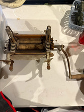 Vintage Hand Crank Portable Clothes Wringer Laundry Wringer Brown Gray picture