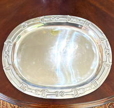 Arthur Court Oval Serving Tray, Silver horse bit equestrian platter picture