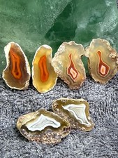 Malawi Alimajo Agates, 3 pair 45gr., Polished Displays, Video, UV must see picture