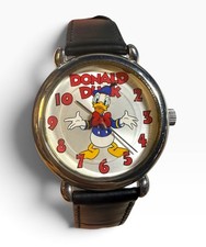 Vintage 1990s Y2K Disney Donald Duck Spinning Bow Animated Watch New Battery  picture
