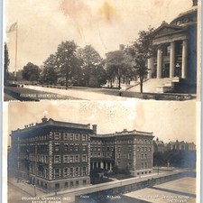 x2 LOT 1907 NY NY RPPC Columbia University Earl Hall Lafayette Flagstaff PC picture