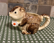 Vintage 1979 Enesco Japan Squirrel Ceramic Creamer Small Pitcher Anthropomorphic picture