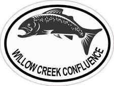 4x3 Oval Salmon Willow Creek Confluence Sticker Luggage Car Cup Fishing Stickers picture