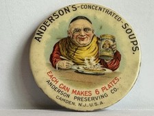 1895 Vintage Anderson Campbell's Soup Old Advertising Celluloid Mirror Camden NJ picture
