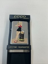 Vintage 1997 Camel Pinup Girl Chrome Zippo Lighter NEW With Box picture