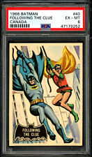 1966 TOPPS OPC Canada BLACK BAT #40 Following The Clue Batman Robin PSA 6 EX-MT picture