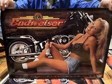 Budweiser 1998 Poster 27”x19” Daytona Beach Florida Motorcycle Bike Week Girl picture