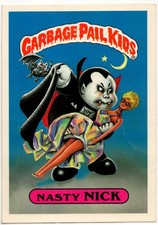 Vintage 1986 Topps Garbage Pail Kid NASTY NICK Sticker Collector Card #1 picture