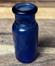 Antique Bromo Seltzer Emerson Drug Company Cobalt Blue Rainbow Bottle picture
