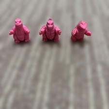 POPY Godzilla Kaiju Eraser Pink 3P Set Vintage Japan Rare Collectible Figure picture