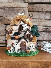 Vintage Lighted Haunted House Halloween Village picture
