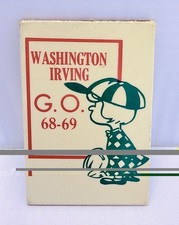 Vtg 1968-69 Washington Irving High School NYC Pinback Button Linus Peanuts Pin picture