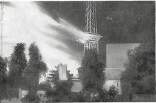 Postcard fire in radio exhibition. August 19, 1935. Circa 1935, Postcard. Circa 1935 picture