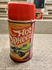 Vintage Hot Wheels Redline Metal Thermos ( For Lunchbox) 1969 60’s picture