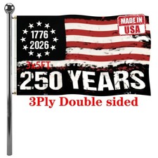 Jayus Double Sided 250th Anniversary American USA Flags 3x5 Outdoor- Vivid Co... picture