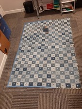 Vintage Denim Jean Quilt Patchwork 80x57 picture
