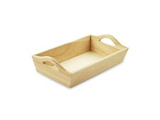 Multicraft Imports Mini Paintable Wooden Tray with Handles, 8.1 x 4.6 x 2.1  picture