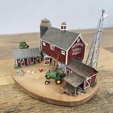 Danbury Mint The Old Red Barn Farm Sculpture Featuring John Deere Tractor picture