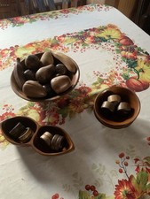 Vintage Teak Fruit Bowl And Fruit , Napkin Holders And Bowls RENE’E Originals picture