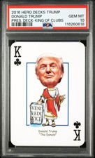 2016 HERO DECKS TRUMP PRESIDENTIAL DECK KING OF CLUBS DONALD TRUMP PSA 10 picture