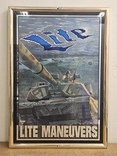 RARE 1994 Miller Lite “Lite Maneuvers” Military Army Tank Beer Mirror Sign-Cool picture