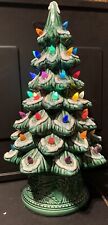 Vintage 1970s/80s Flocked Ceramic Xmas Tree Light Beautiful 17 Inch *SEE PICS* picture