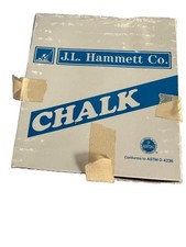 Vntg White Dustless Chalk J. L. HAMMETT Co 120 Pc. Box FRANCE picture