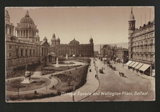 c1906 Belfast Ireland Postcard Donegal Square City Hall Trams Signal Series picture