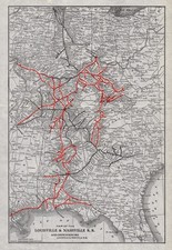 1924 Antique Louisville & Nashville Railroad Map L & N Railroad Map 3254 picture
