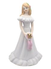 1981 Enesco Age 16 Growing Up Birthday Girls  Porcelain Music Box Figurine picture
