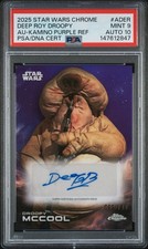 2025 Topps Chrome Star Wars Deep Roy Droopy McCool Purp Auto /199 PSA 9/10 POP 1 picture