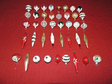 (42) Vintage Glass Feather Tree Indents, Balls, Frosted Christmas Ornaments picture